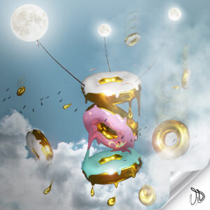 Gold Doughnuts Photo Print