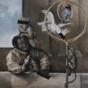 Negro with Parrots and Monkeys Censored