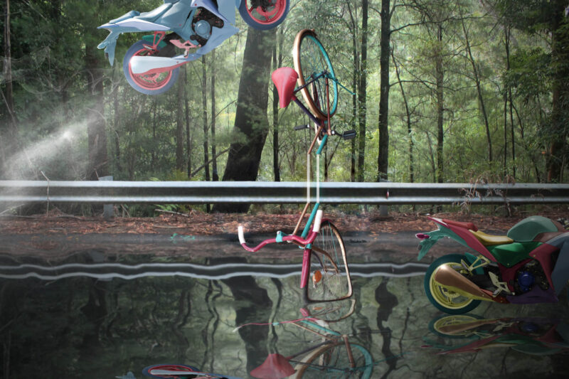 Bike Jumping Bike Metal Print