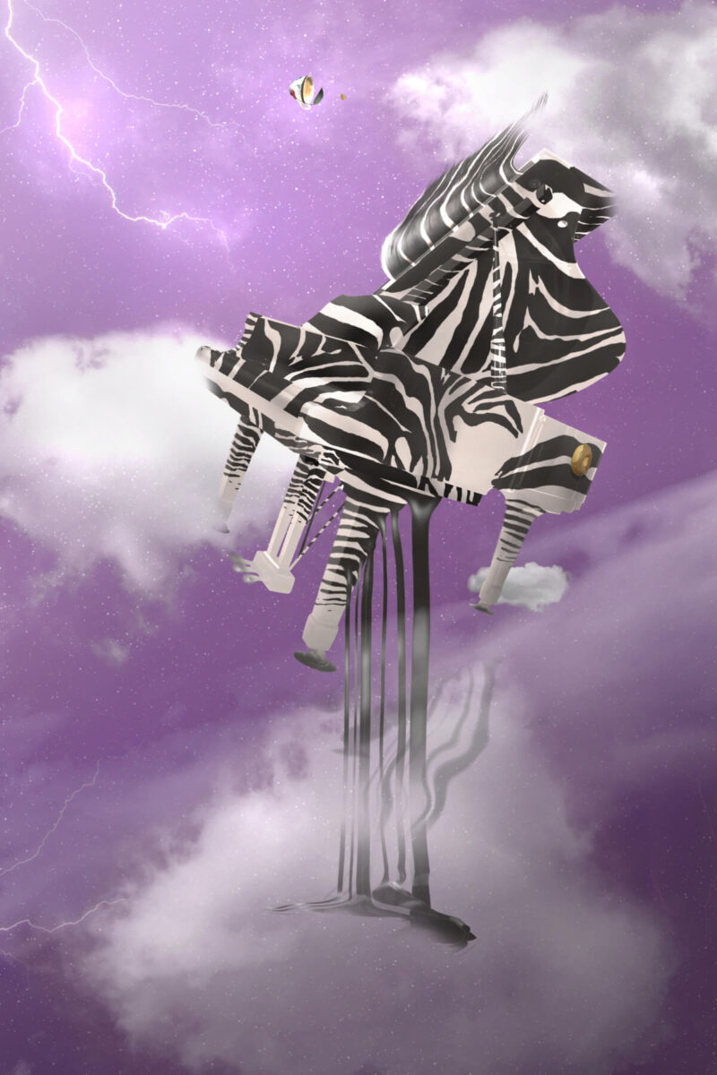 Funky Piano Metal Print