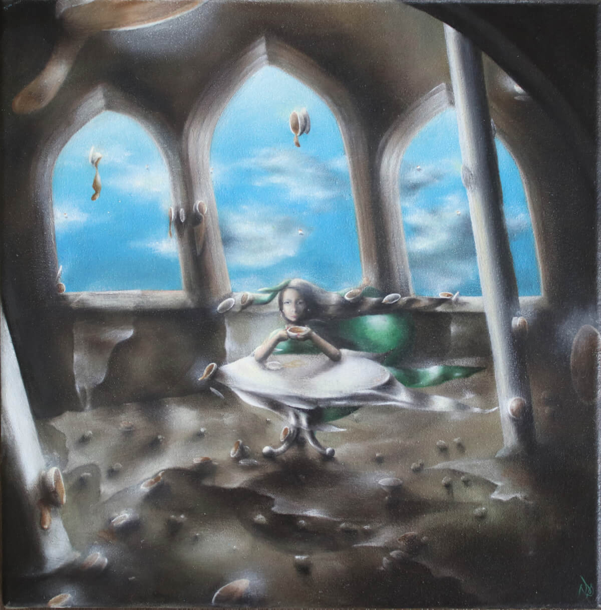 Contemplating Oil Painting - Image 2