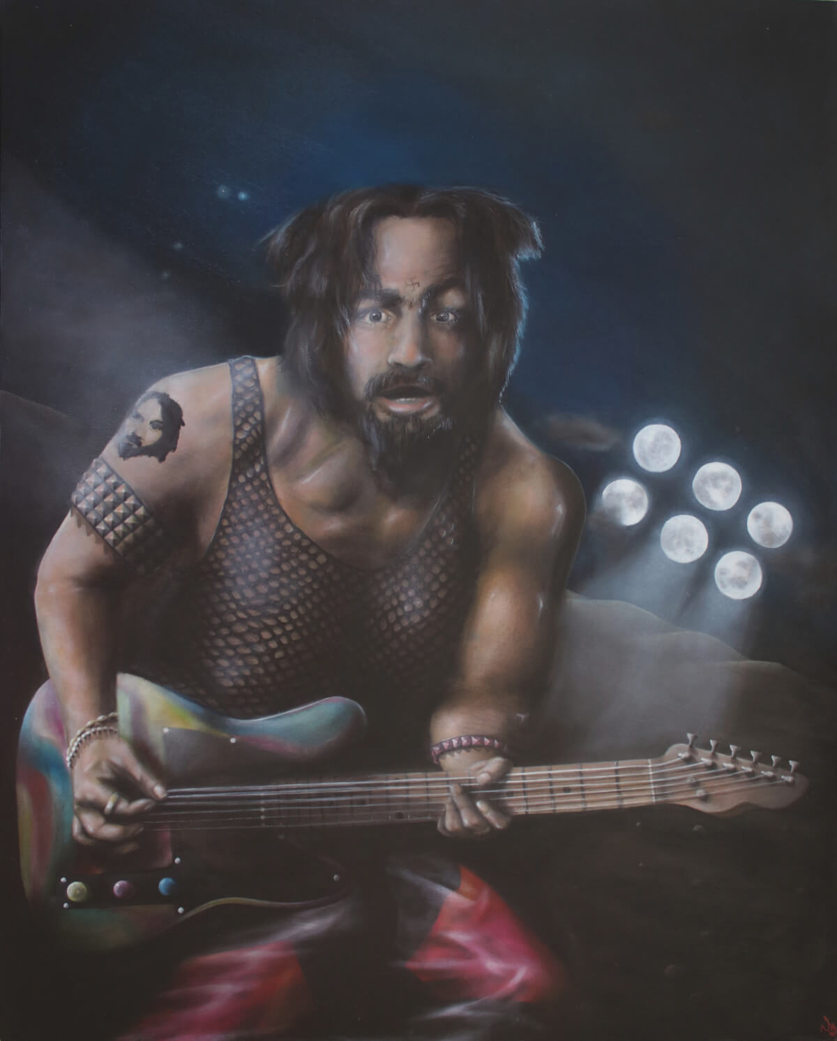 Charles Manson the Rock Star Oil Painting - Image 2